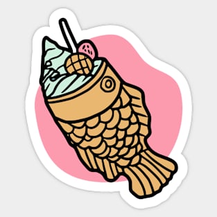 Japanese Taiyaki Ice Cream Illustration Sticker